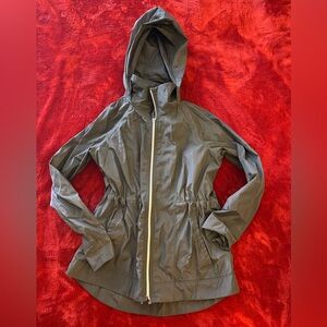 Apana Gray Hooded Windbreaker